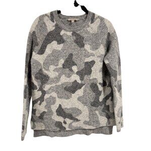 Athleta Undercover Sweater Gray Camo Alpaca Merino Wool Blend Sweater Size S